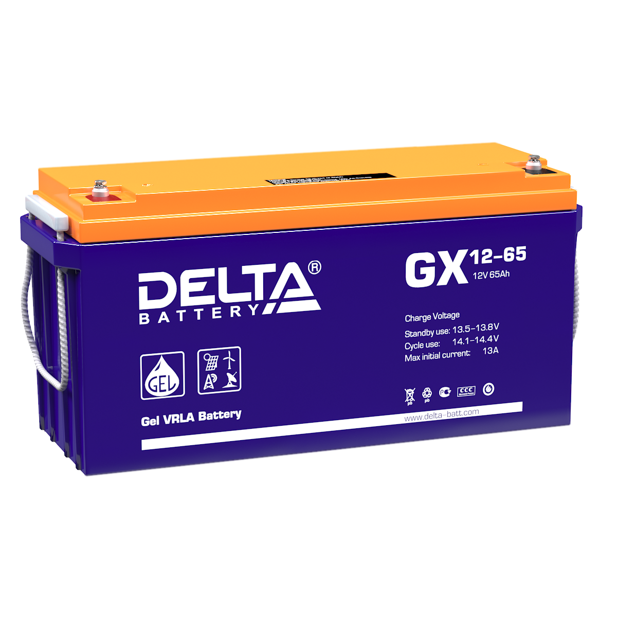 GX 12-65 Delta Аккумуляторная батарея купить по цене 29670 руб..  Самые дешёвые цены на Стационарные