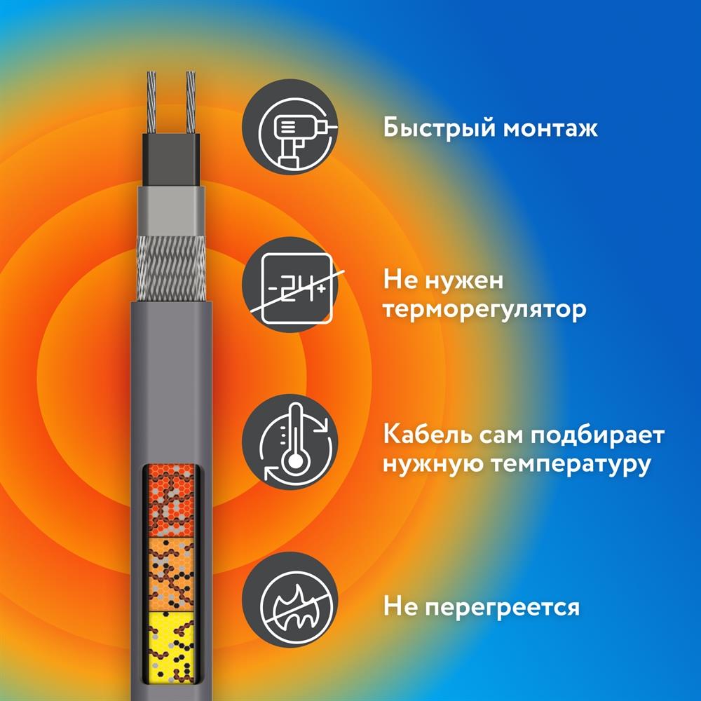 Секция нагревательная кабельная PipeMate 25Вт/м 4 м.