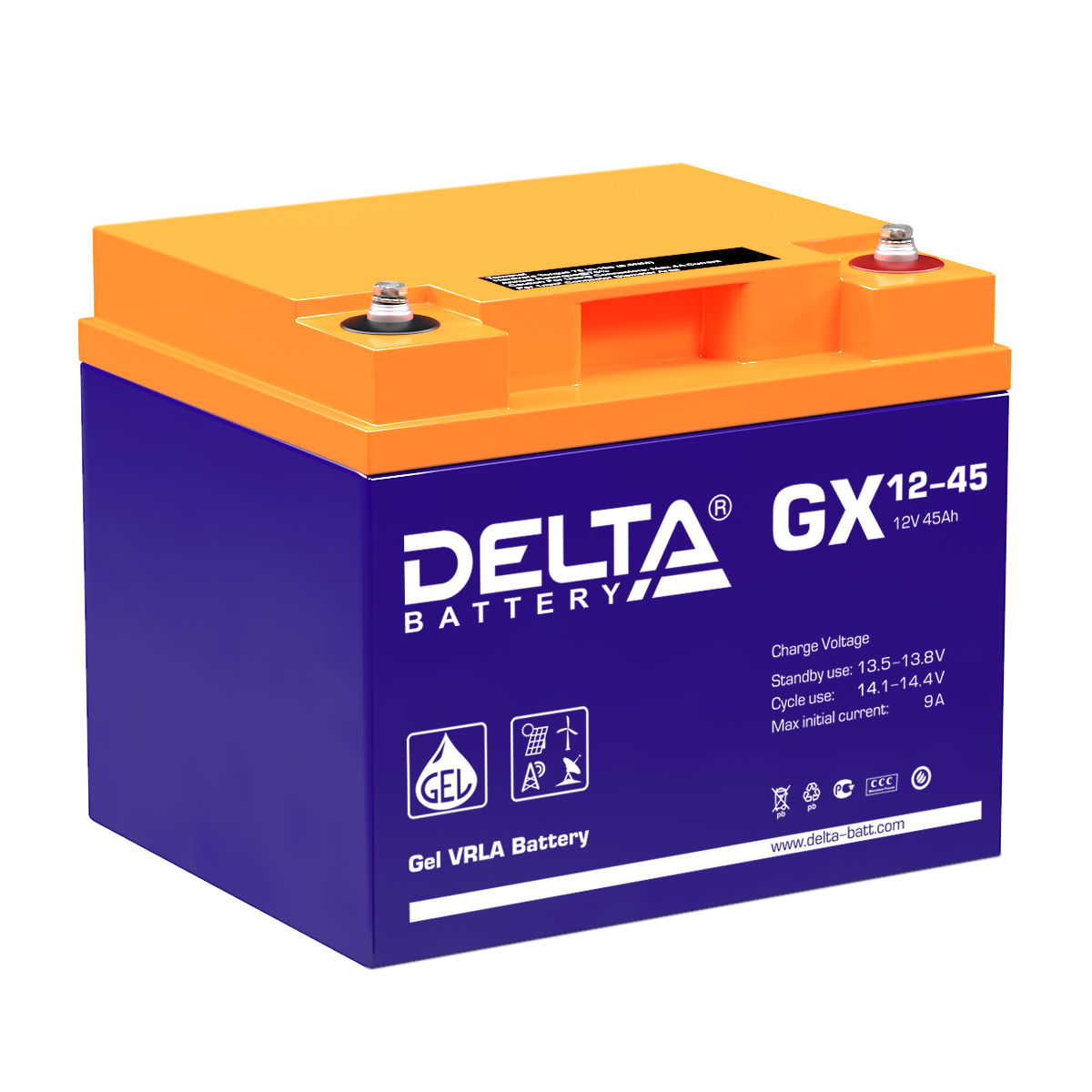 GX 12-45 Delta Аккумуляторная батарея купить по цене 19194 руб..  Самые дешёвые цены на Стационарные