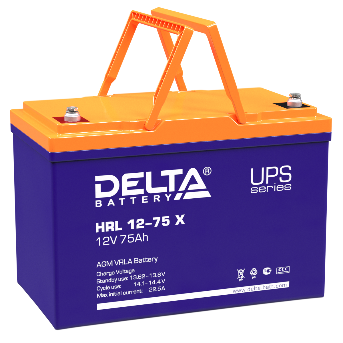 HRL 12-75 X Delta Аккумуляторная батарея купить по цене 29290 руб..  Самые дешёвые цены на Стационарные