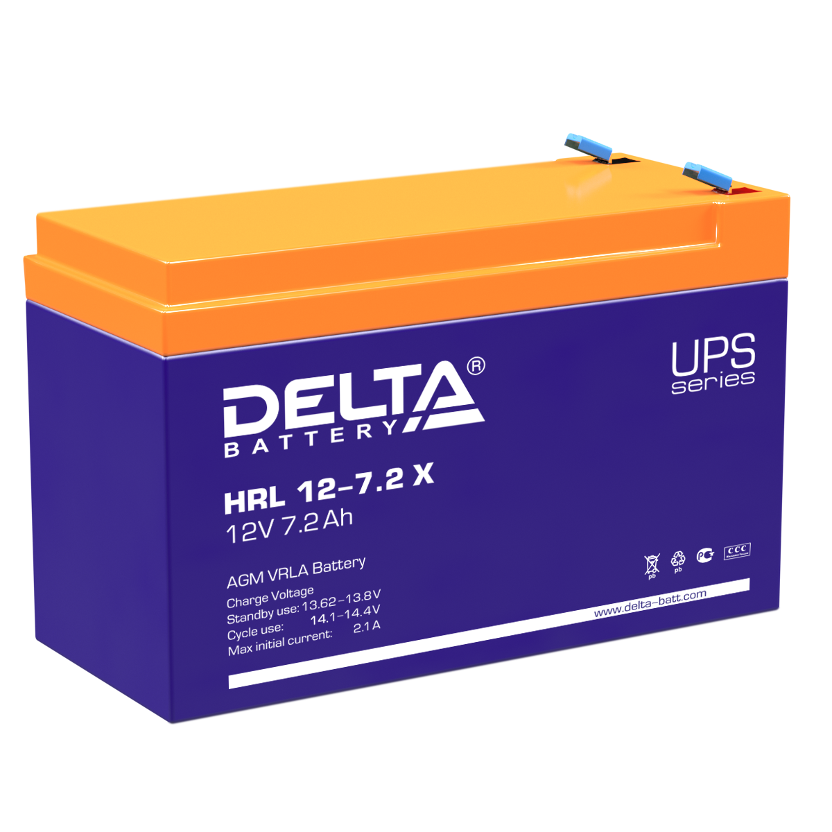 HRL 12-7.2 X Delta Аккумуляторная батарея купить по цене 3184 руб..  Самые дешёвые цены на Стационарные