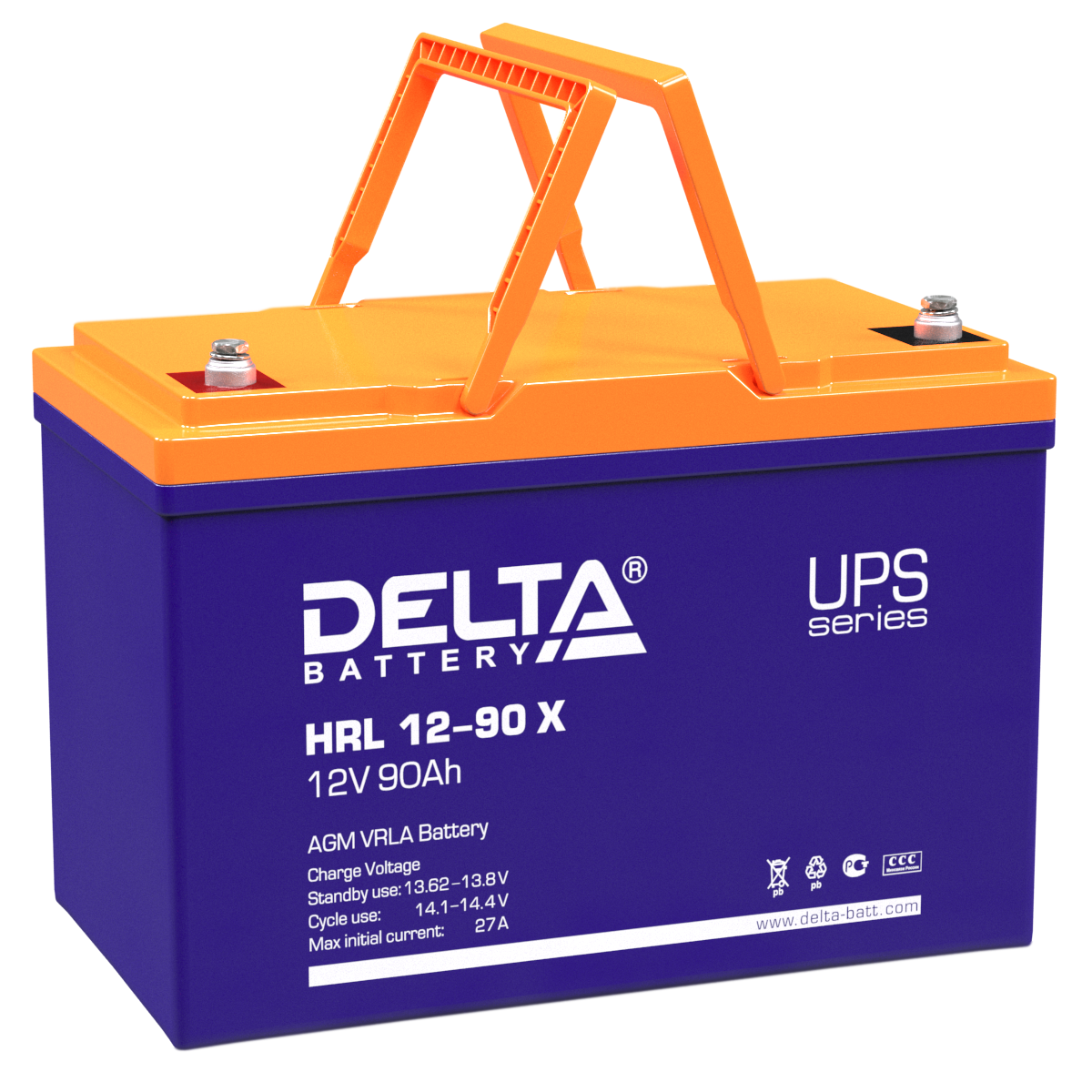 HRL 12-90 X Delta Аккумуляторная батарея купить по цене 32778 руб..  Самые дешёвые цены на Стационарные
